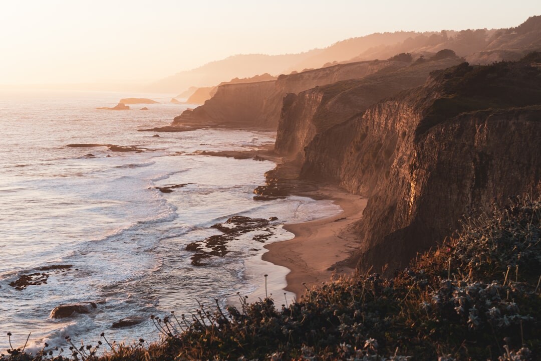 hidden beach cliff view
